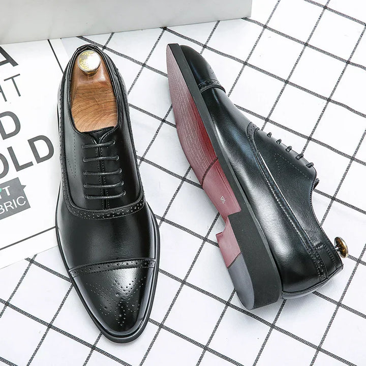 Caden | Perforated Cap Toe Oxford Shoes