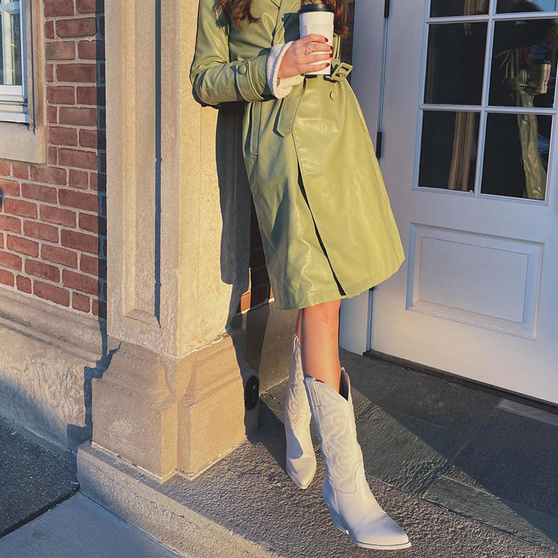 Ruth | Embroidered Cowboy Boots with Block Heel