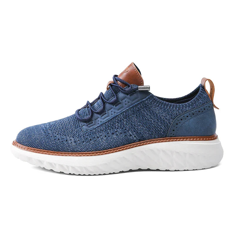 Bernard | Textured Panel Lace-Up Sneakers