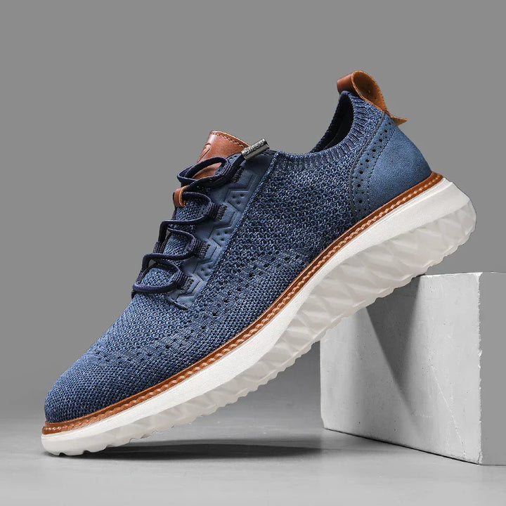 Bernard | Textured Panel Lace-Up Sneakers
