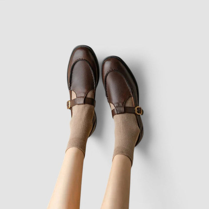 Jewel | Square-Toe Mary Jane Shoes with T-Strap Buckle