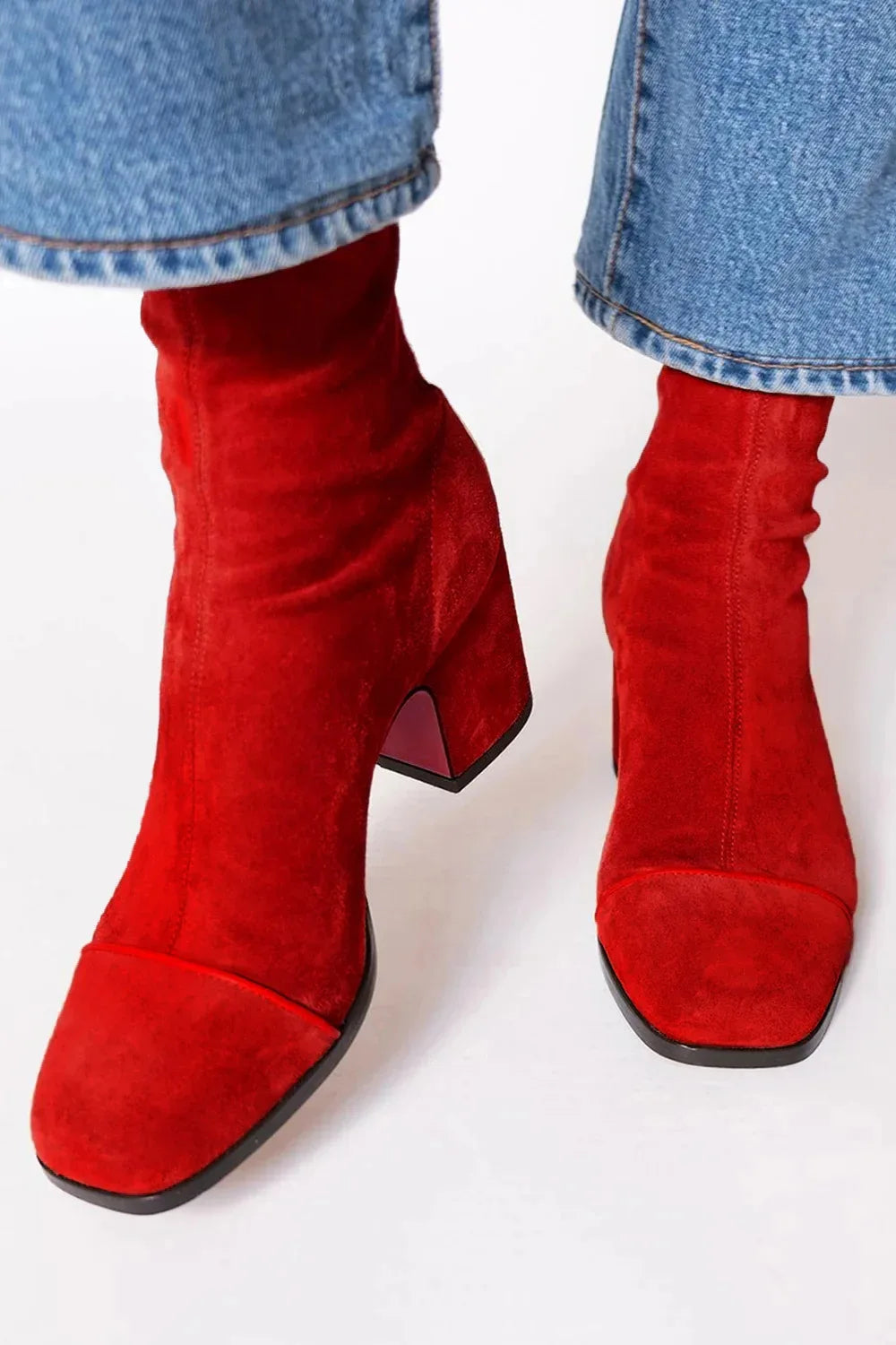Heloise | Suede Ankle Boots with Block Heel