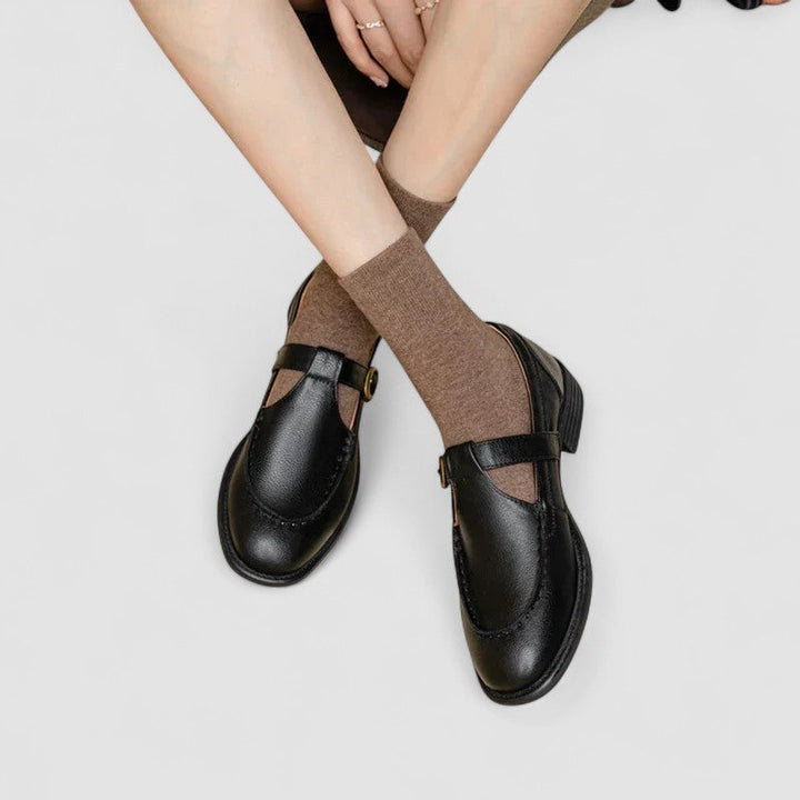 Jewel | Square-Toe Mary Jane Shoes with T-Strap Buckle