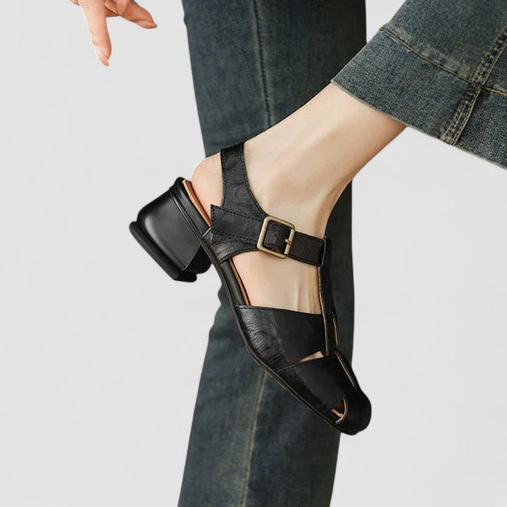 Narcissa | Closed-Toe Fisherman Sandals with Block Heel