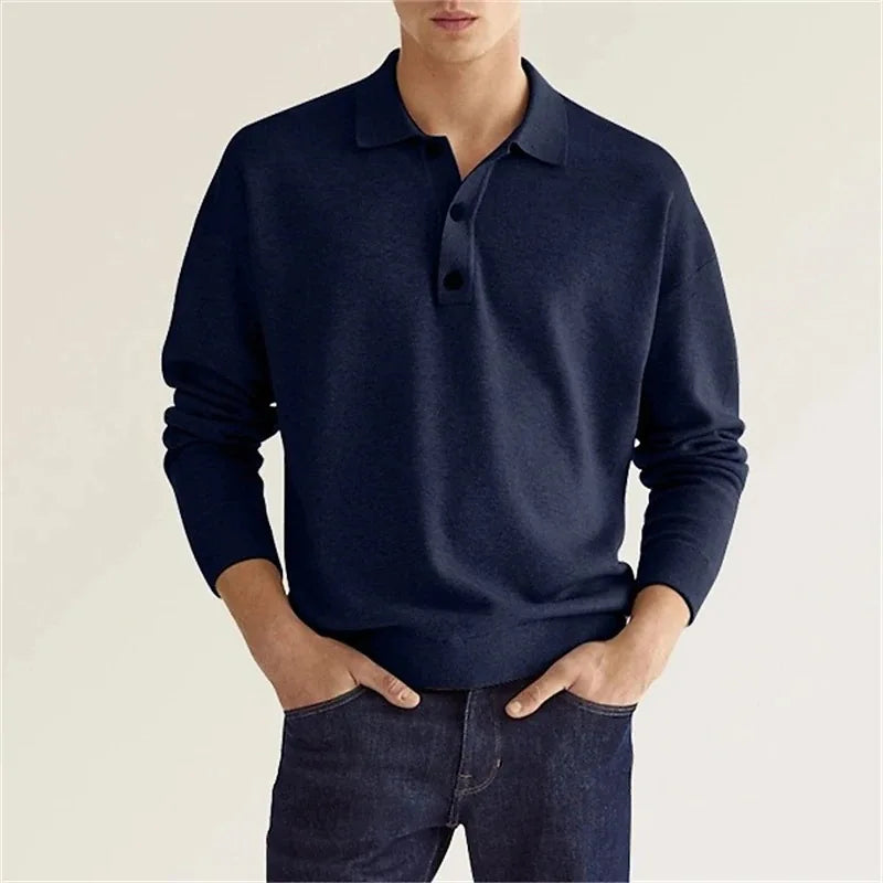 Ashton | Knit Polo Long-Sleeve Shirt