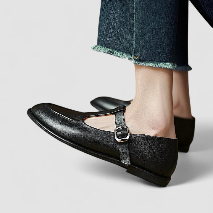 Vada | T-Strap Mary Jane Flats with Buckle