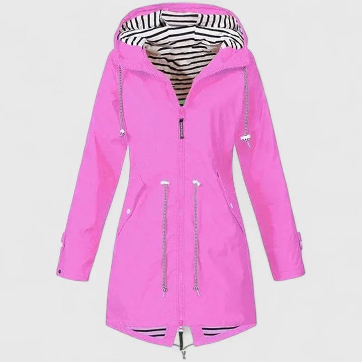 Rosana | Hooded Waterproof Outdoor Rain Jacket with Drawstring