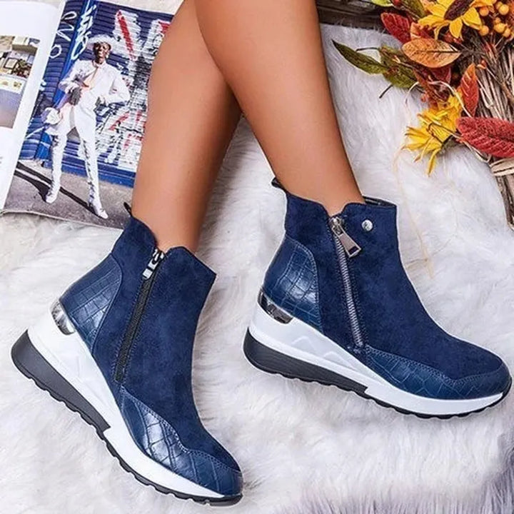 Maire | Wedge Ankle Boots with Side Zip