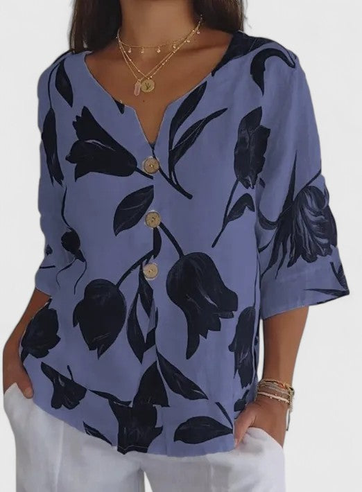 Agnes | Elegant Floral Print Blouse
