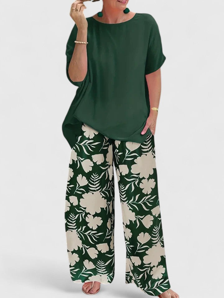 Gudrun | Floral Wide Leg Pants Set