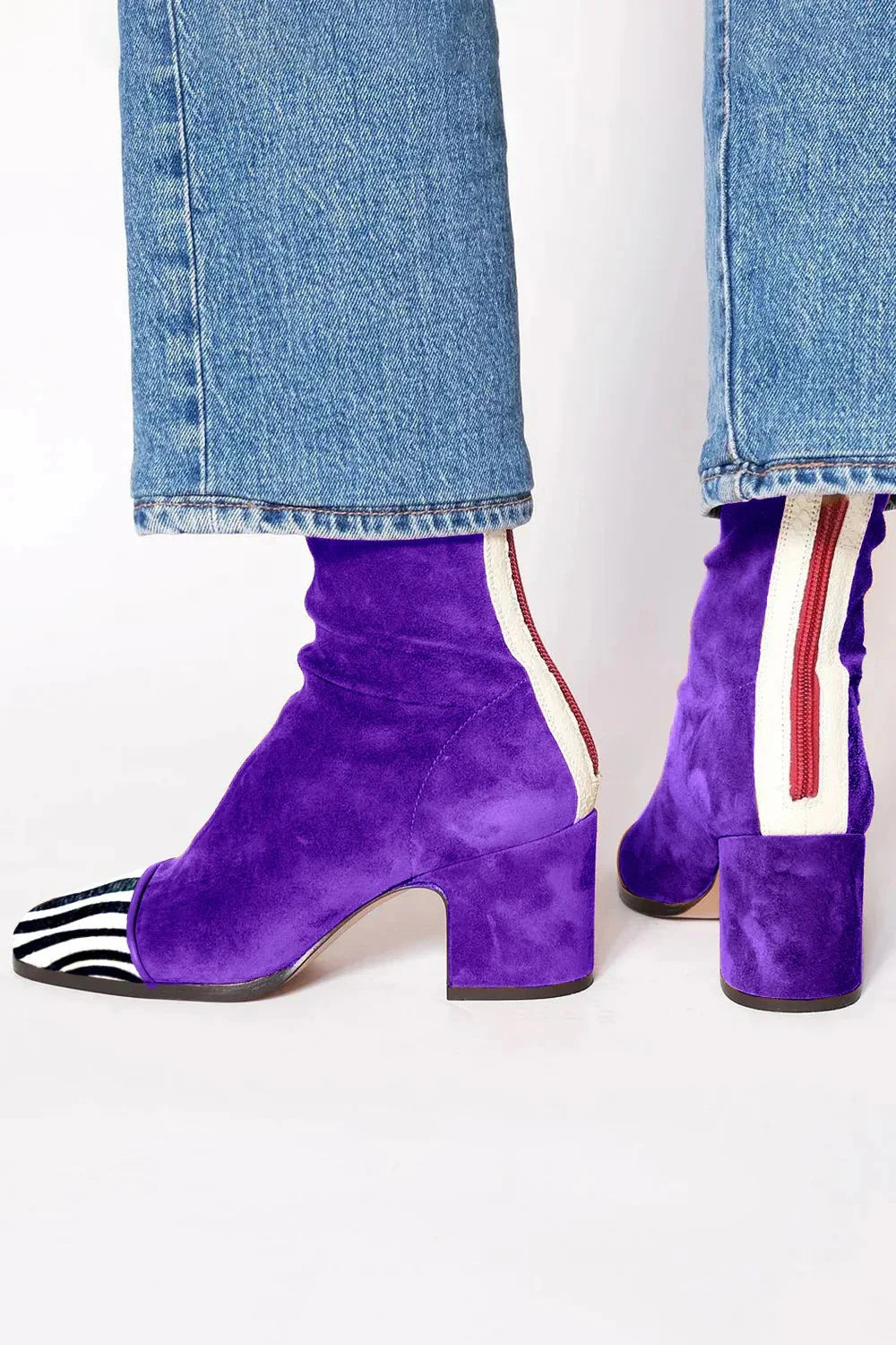 Heloise | Suede Ankle Boots with Block Heel