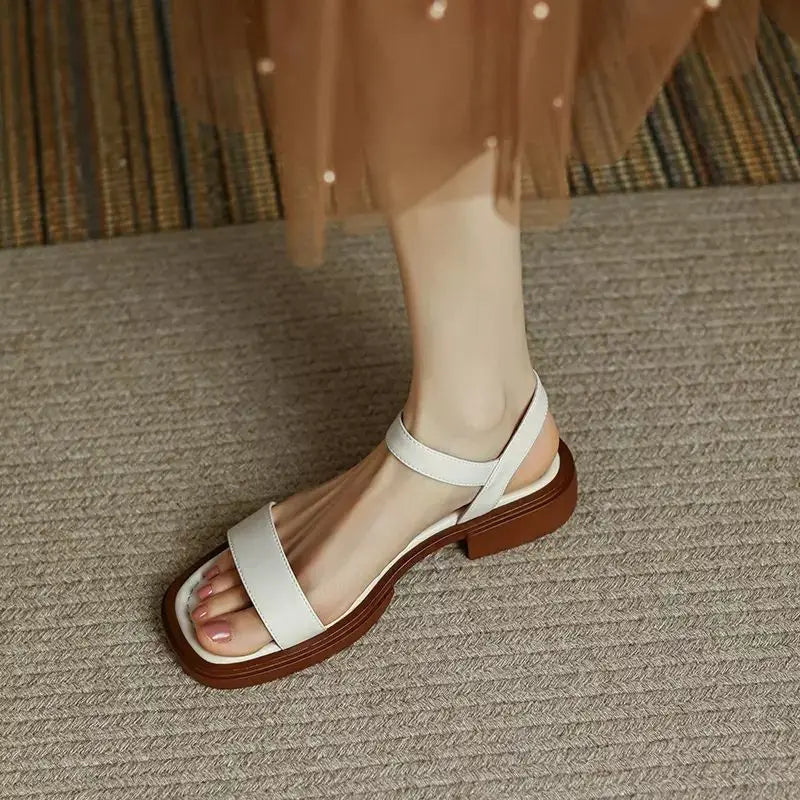 Charlie | Double Strap Platform Sandals with Ankle Buckle