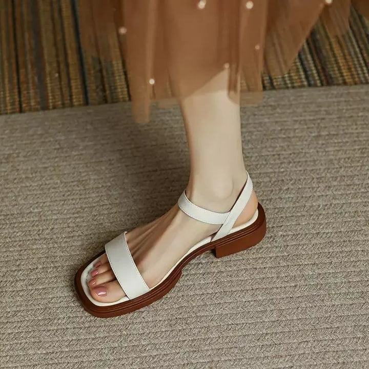 Charlie | Double Strap Platform Sandals with Ankle Buckle