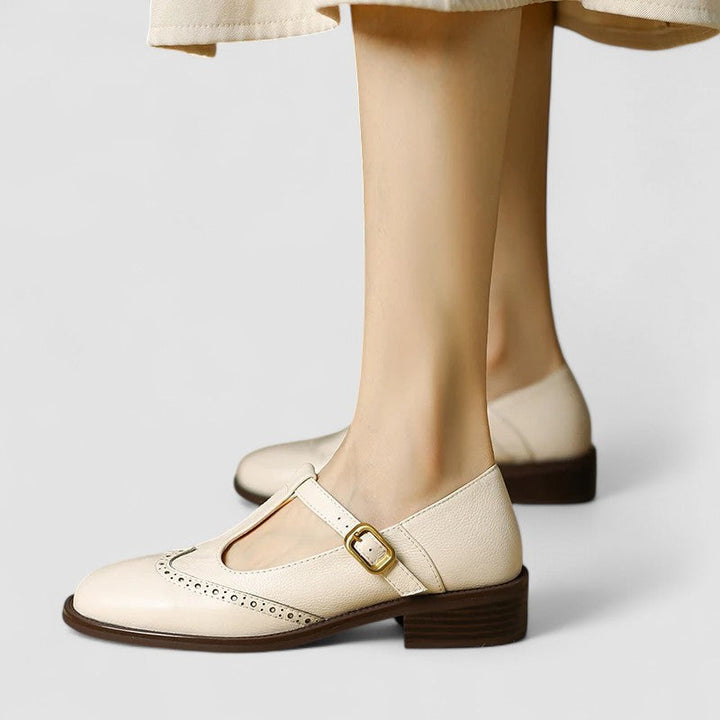 Vianne | T-Strap Mary Jane Brogues with Buckle