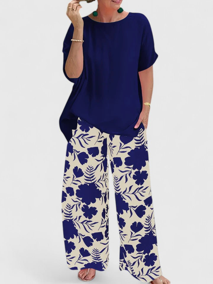Gudrun | Floral Wide Leg Pants Set