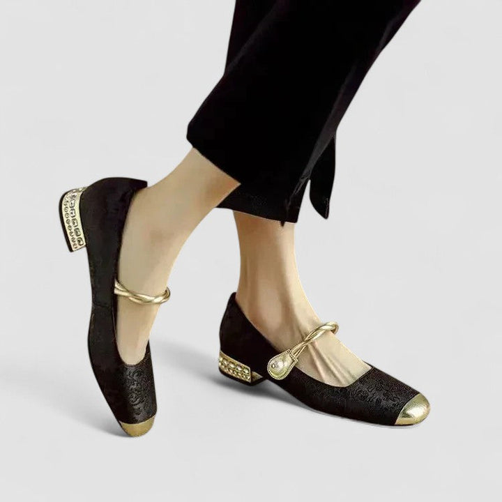 Marella | Embellished Heel Mary Jane Shoes