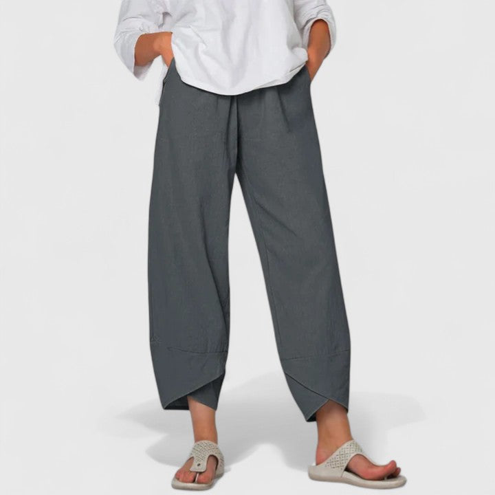 Edna | Wide Leg Cropped Capri Pants for Women