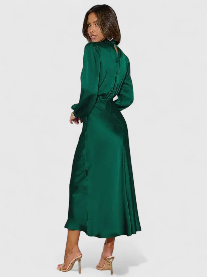 Liesel-Rose | Satin High Neck Maxi Dress