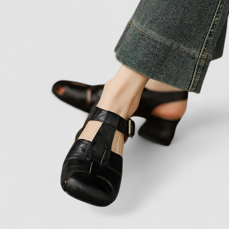 Narcissa | Closed-Toe Fisherman Sandals with Block Heel