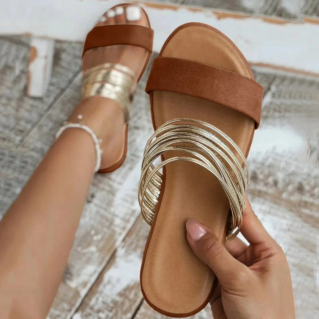 Salome | Multi Band Slide Sandals