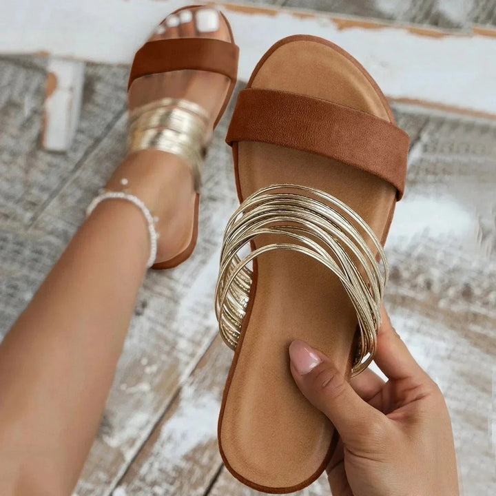 Salome | Multi Band Slide Sandals