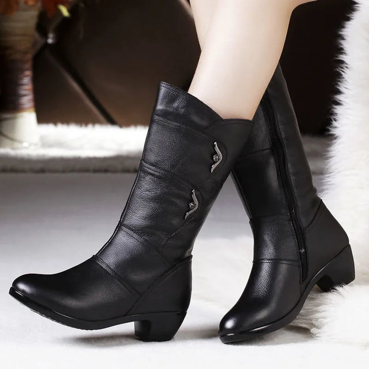 Anesa | Mid-Calf Boots With Low Heel