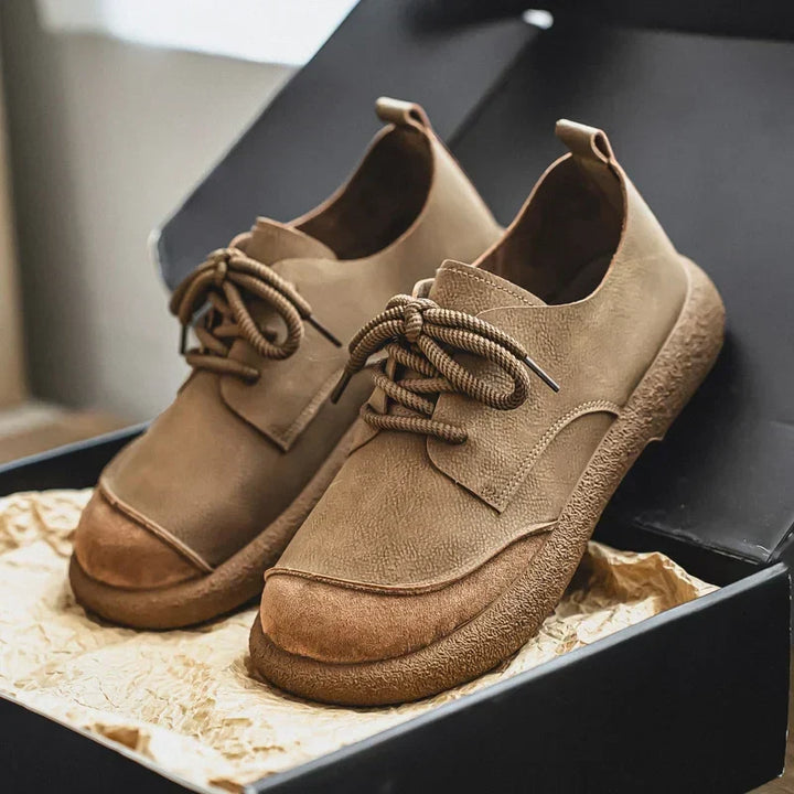 Cameron | Textured Toe Lace-Up Sneakers
