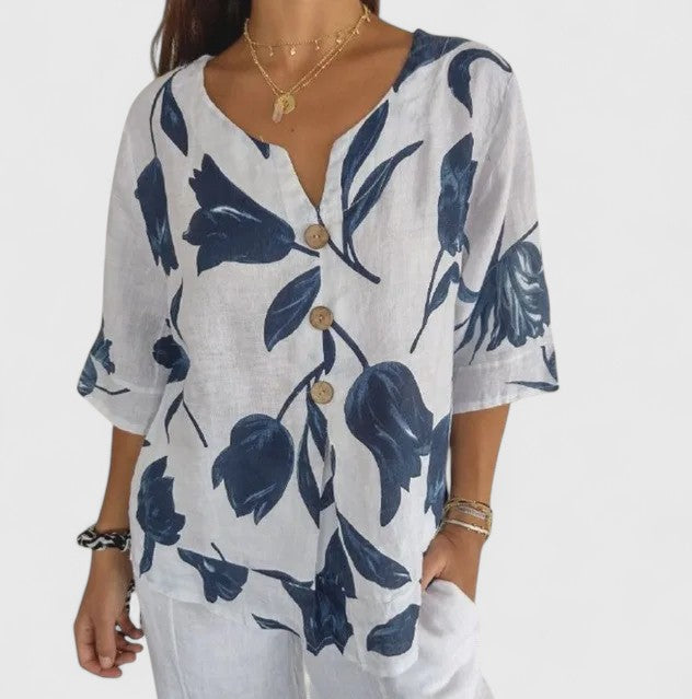 Agnes | Elegant Floral Print Blouse