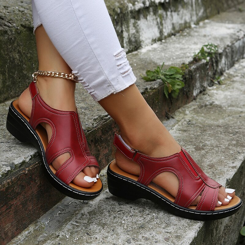 Lois | Cutout Slingback Wedge Sandals