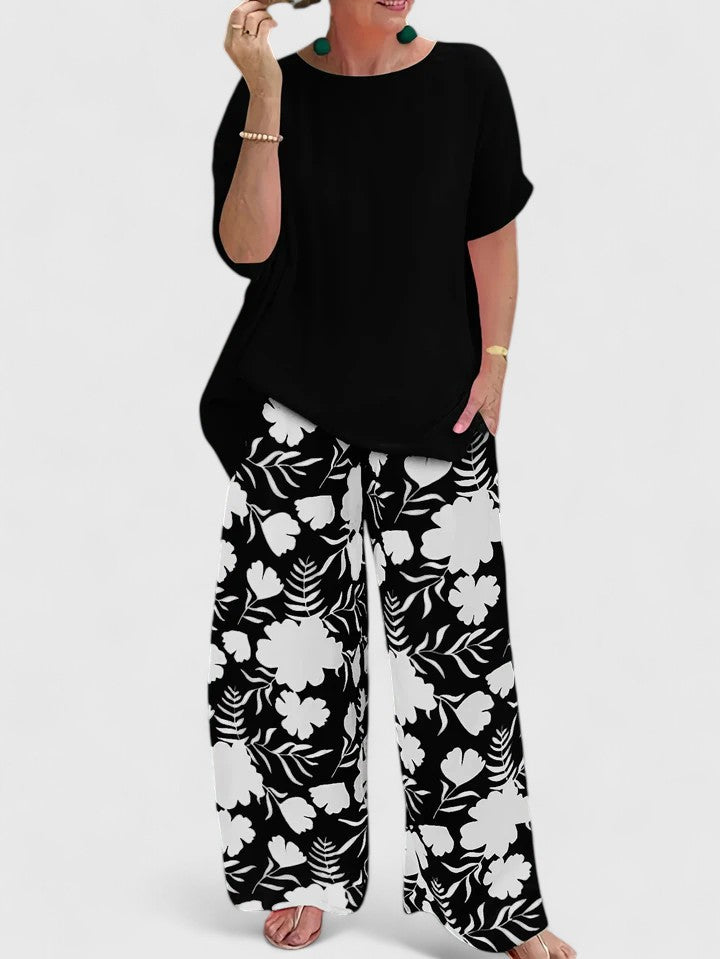 Gudrun | Floral Wide Leg Pants Set