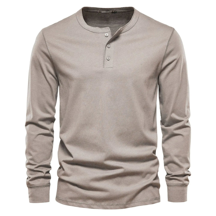 Dominic | Long-Sleeve Henley Button Shirt
