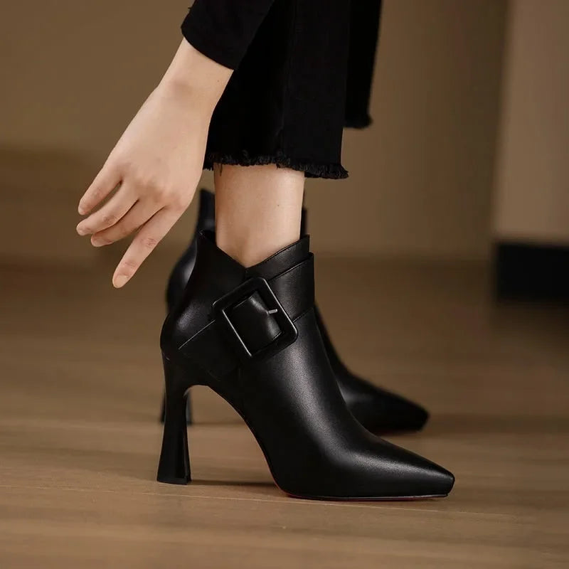Adara | Buckle Strap Stiletto Boots
