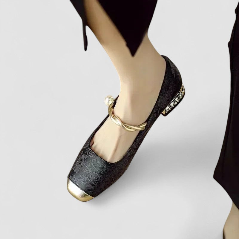 Marella | Embellished Heel Mary Jane Shoes