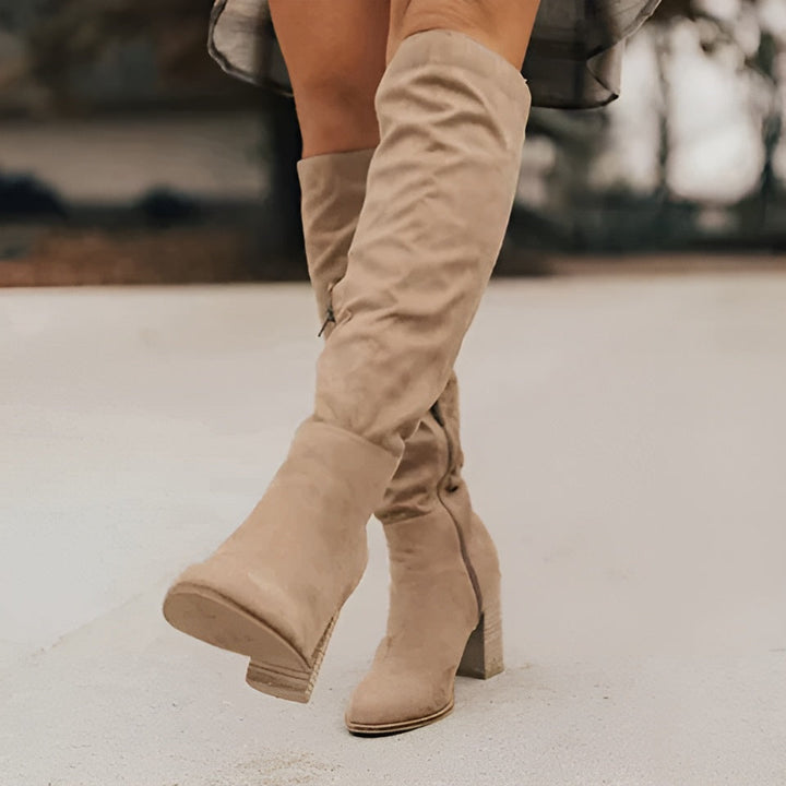 Billie | Slouchy Knee High Boots with Block Heel