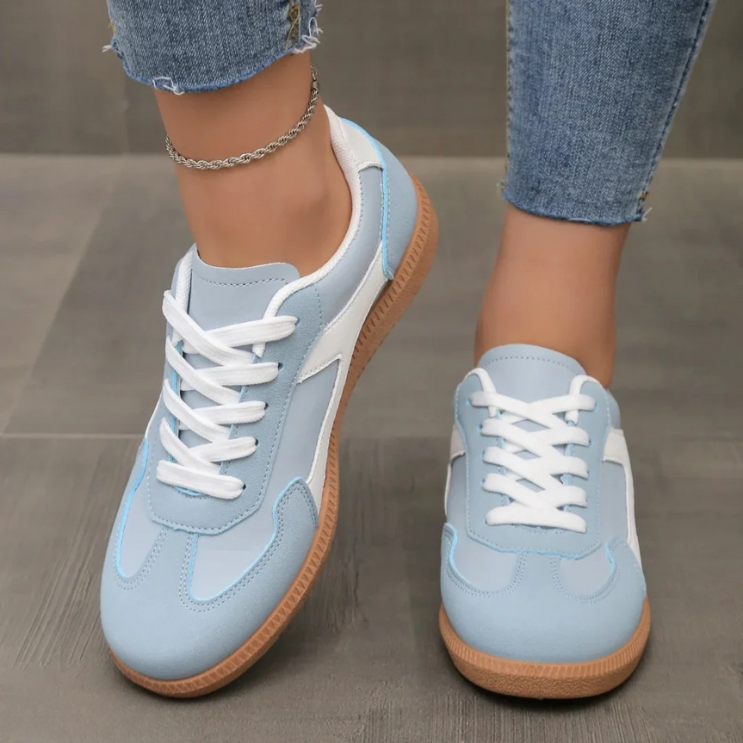 Aisha | Color Block Lace-Up Sneakers with Gum Sole