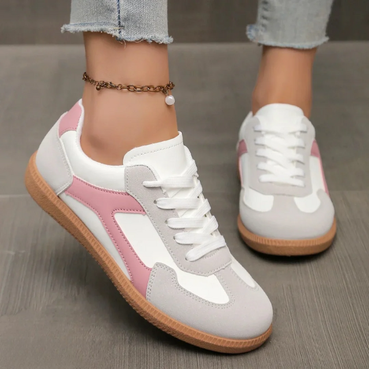 Aisha | Color Block Lace-Up Sneakers with Gum Sole