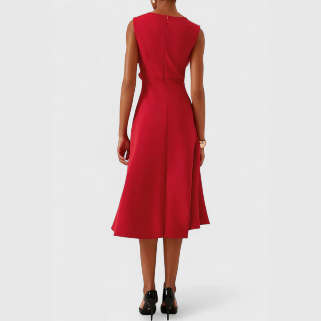 Clair | Draped Asymmetric Midi Dress