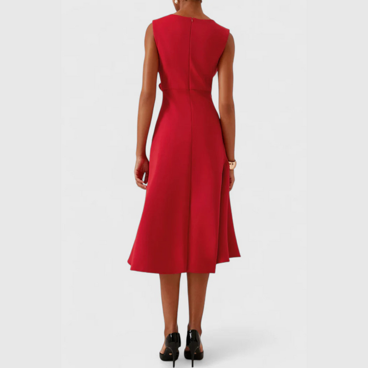 Clair | Draped Asymmetric Midi Dress