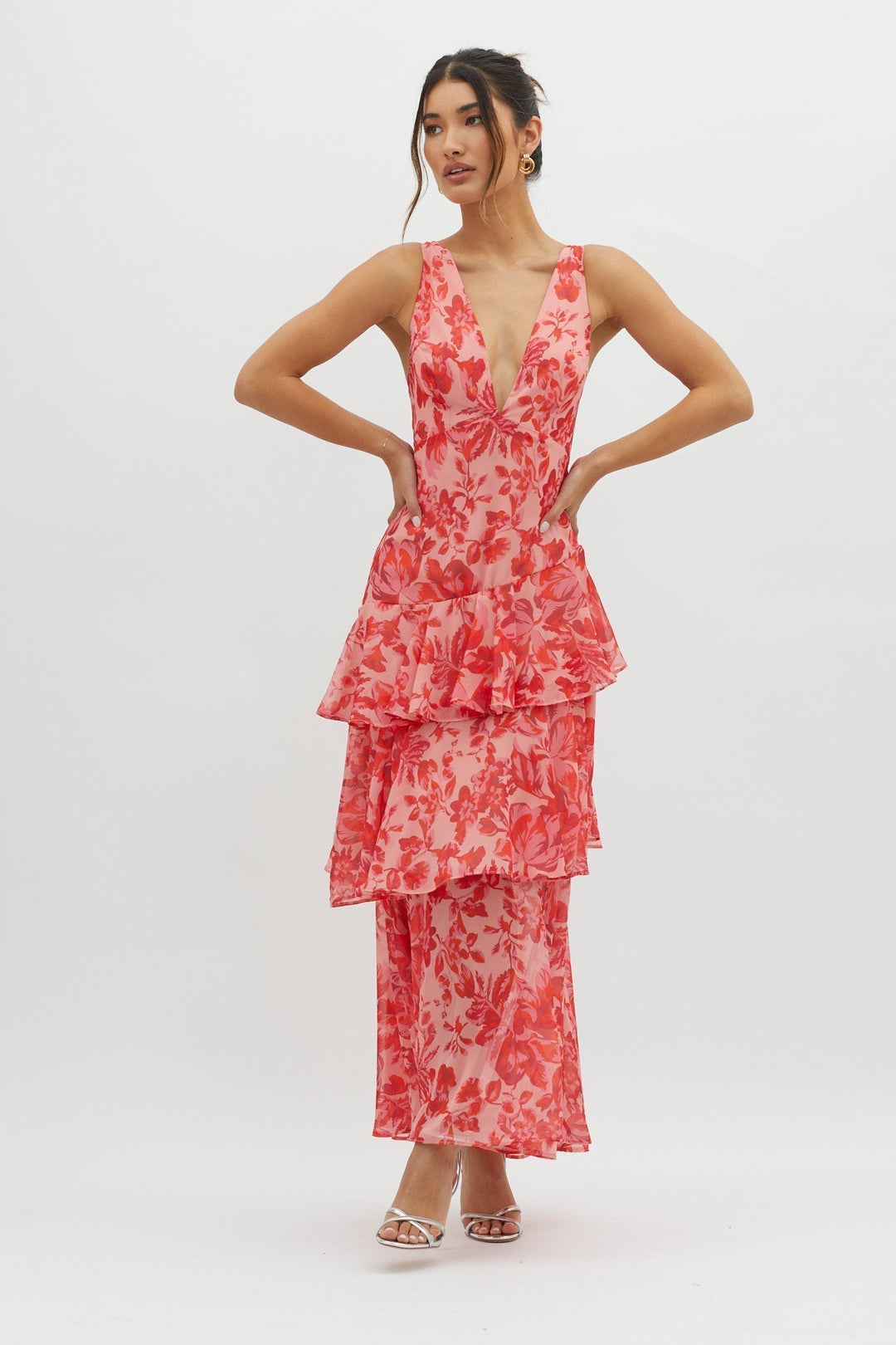 Eulalie | Floral Ruffle Tiered Maxi Dress