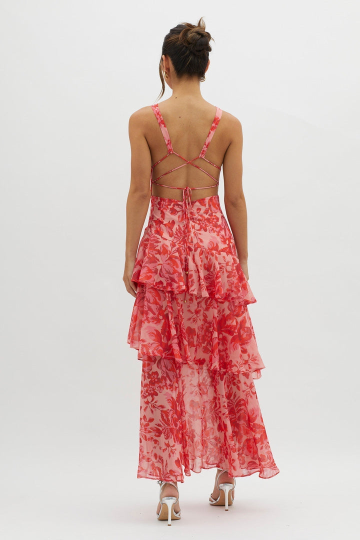 Eulalie | Floral Ruffle Tiered Maxi Dress