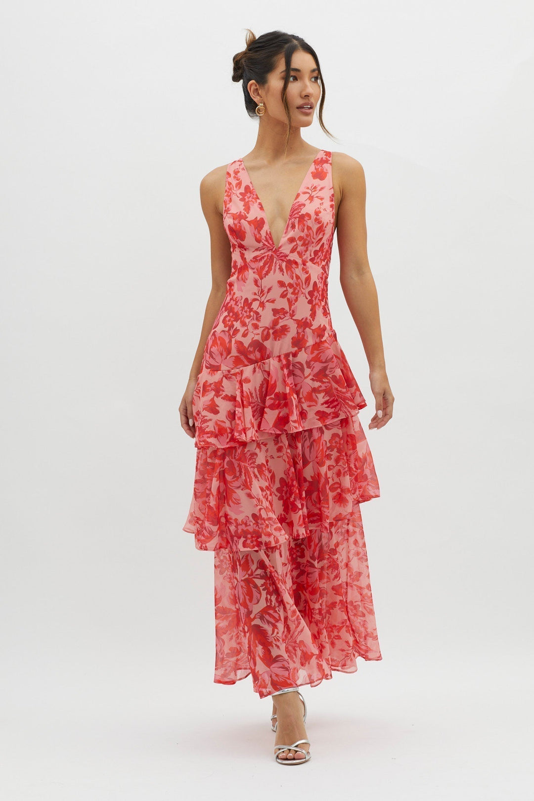 Eulalie | Floral Ruffle Tiered Maxi Dress