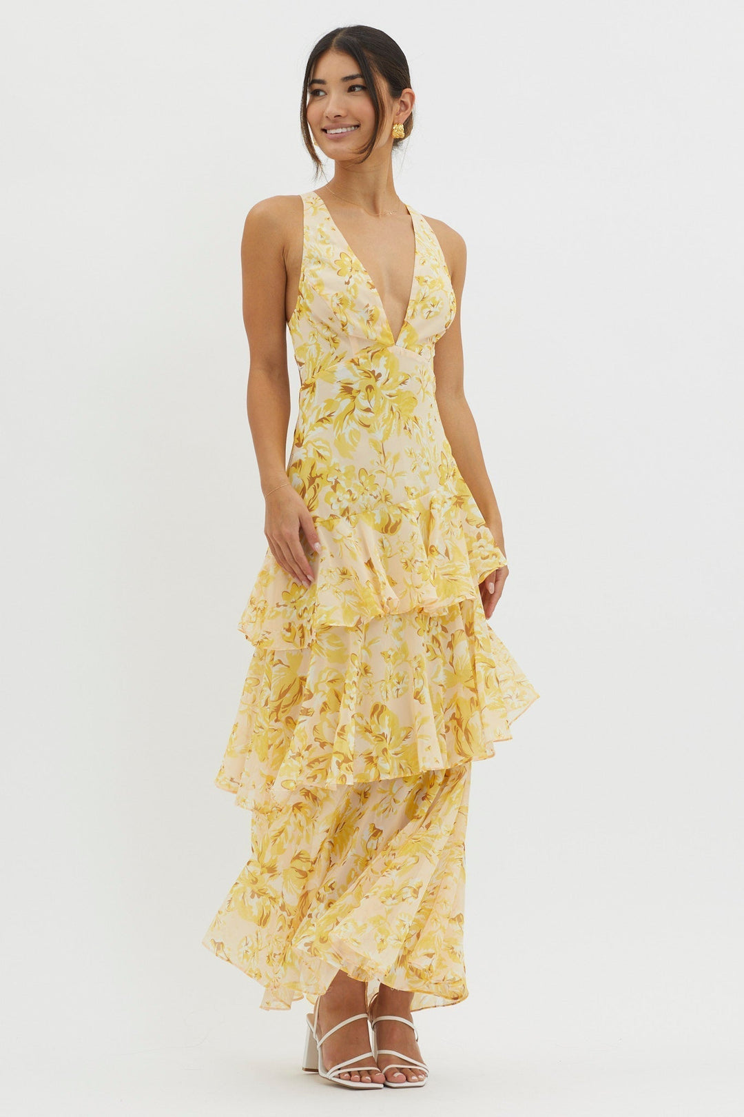 Eulalie | Floral Ruffle Tiered Maxi Dress