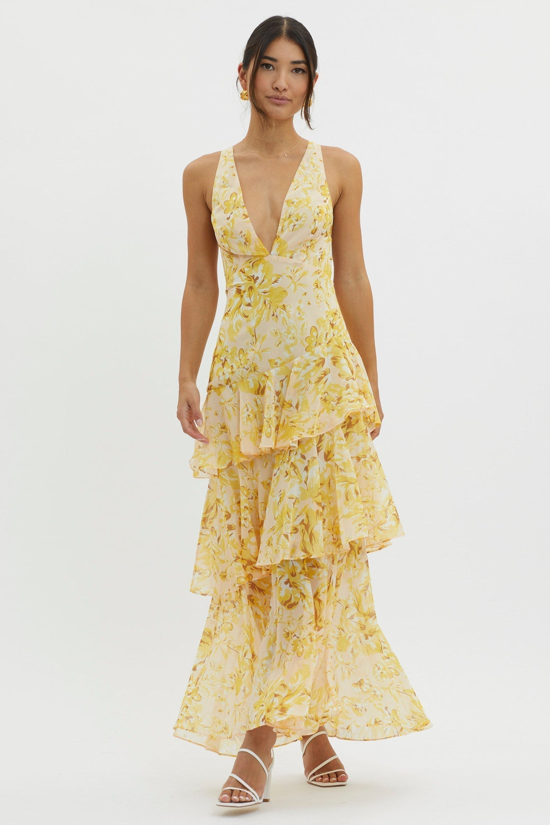 Eulalie | Floral Ruffle Tiered Maxi Dress