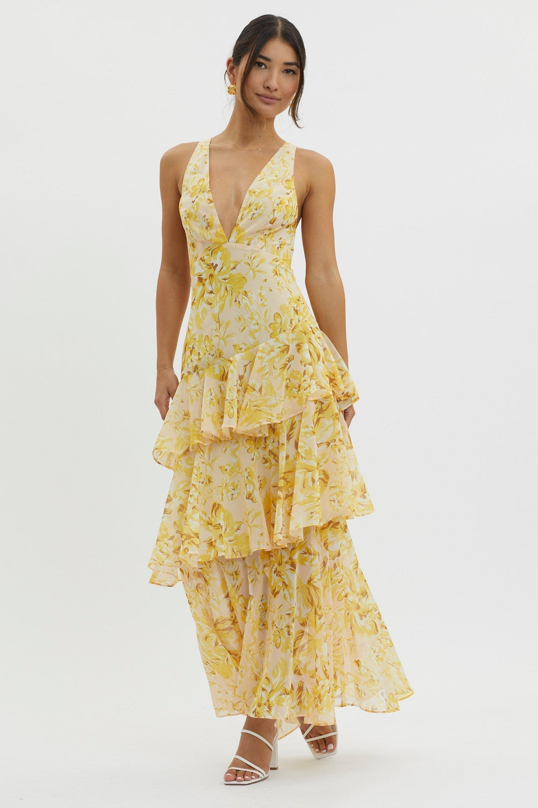 Eulalie | Floral Ruffle Tiered Maxi Dress