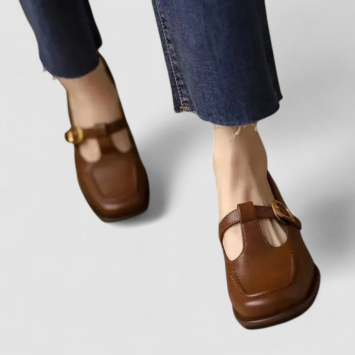 Odelia | Square-Toe Mary Jane Shoes with Buckle Strap