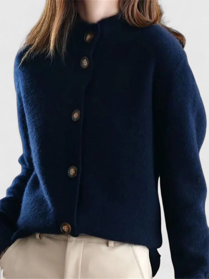Paolina | Collared Button-Up Knit Cardigan