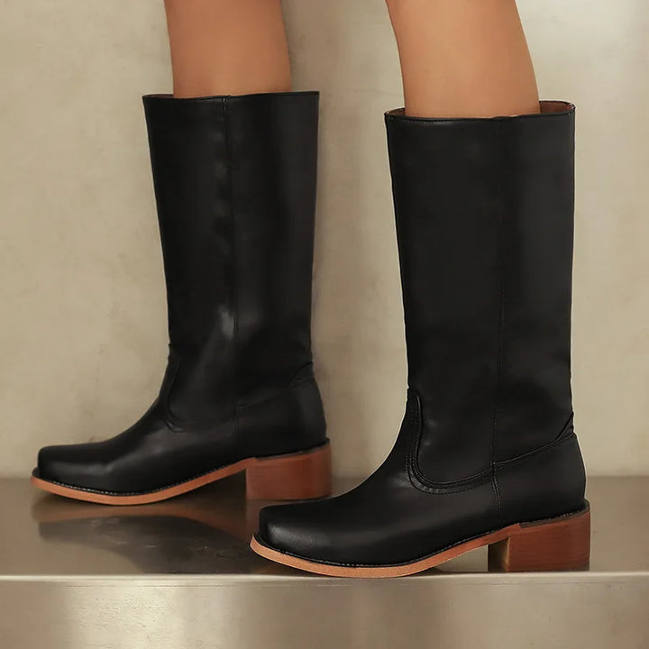 Inga | Knee High Block Heel Western Boots