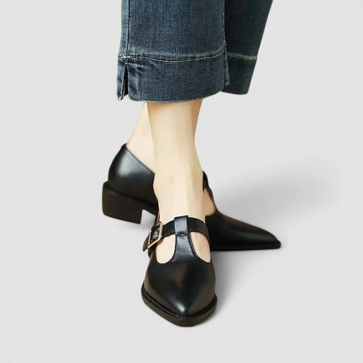 Nastasia | T-Strap Mary Jane Block Heel Shoes