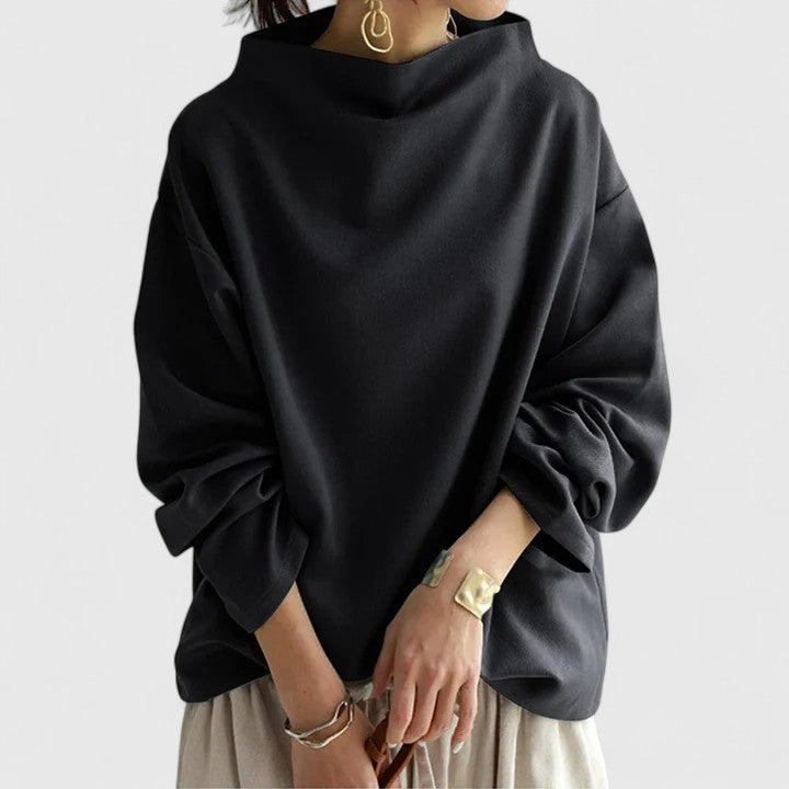 Evie | Relaxed Fit Cowl Neck Top with Long Sleeves
