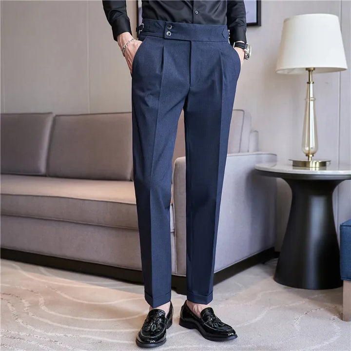 Henrik | Double Pleat High Waist Trousers